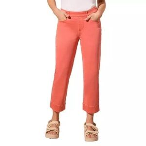 NWT Tribal Orange Spice Capris Women’s Mid Rise Cropped Pants Summer Minimalist